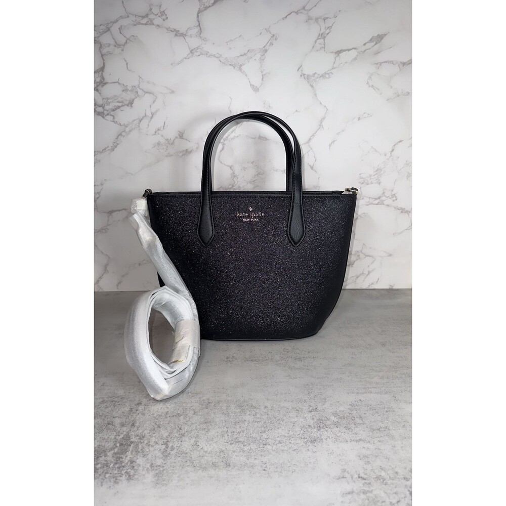 NWT Kate Spade NWT $329 Glitter Glimmer Satchel Black KE460 Handbag Purse NEW